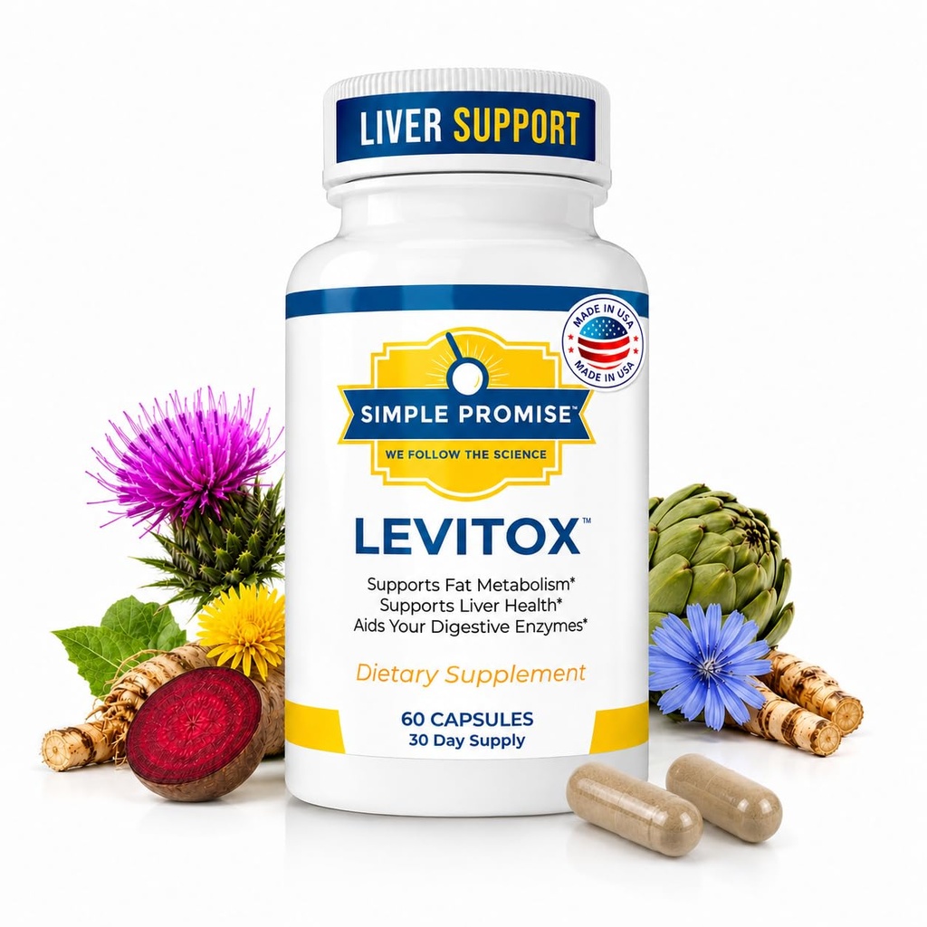 Levitox - Milk Thistle Liver Detox Suplemento con Dandelion Root y Artichoke Extracto - Apoyos Liver Health, Metabolism y Digestion - 60 cápsulas