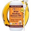 Natural Dog Company Wild Alaskan Salmon Oil Formula con Omega 3, Fish Oil for Dogs Suplemento, Skin &amp; Coat Dog Oil, Itchy Relief, Immune Support for Joints & Heart, Food Topper, 16 oz.
