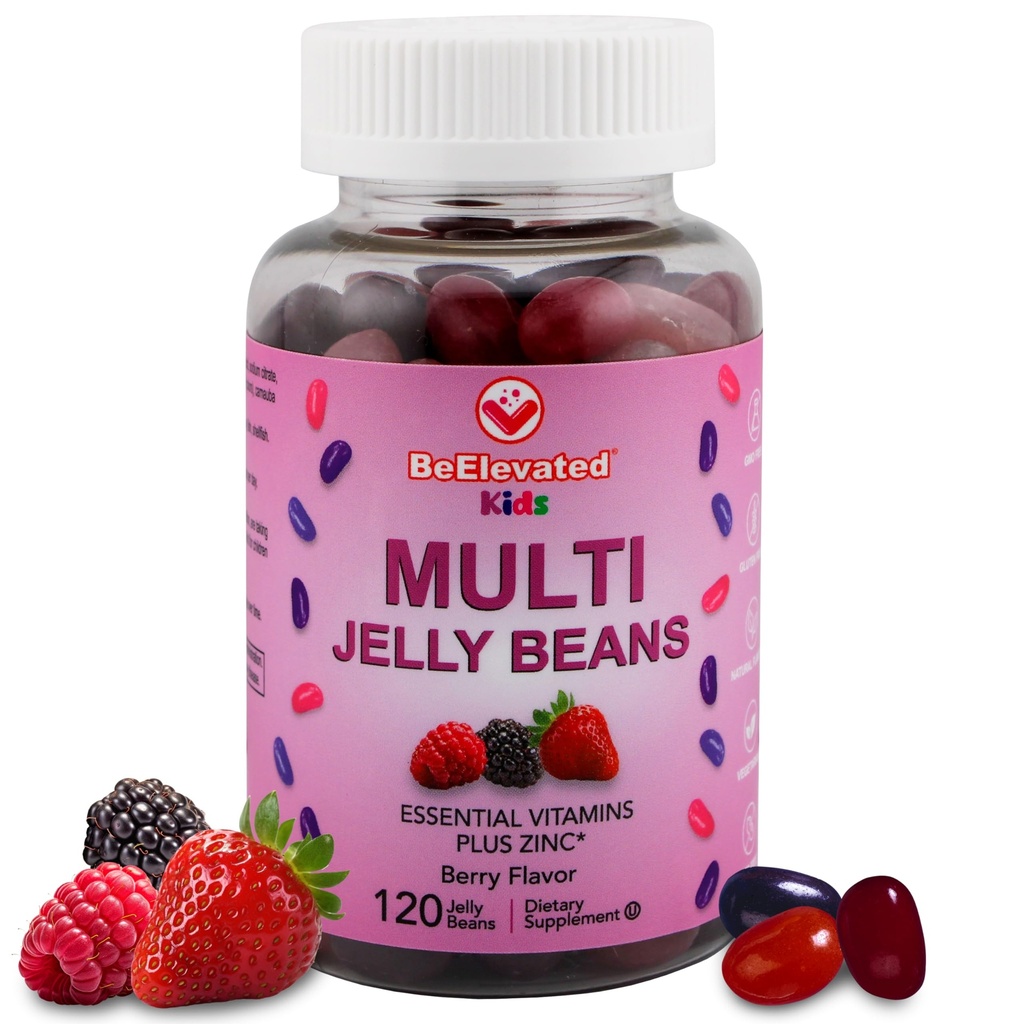 Granos multivitamínicos - Vitaminas Chewable Gummies con zinc para niños - Apoyo inmunológico Suplementos de vitamina - Vegetariano Multivitaminas Suplemento Gummy para niños - 120 frijoles Berry