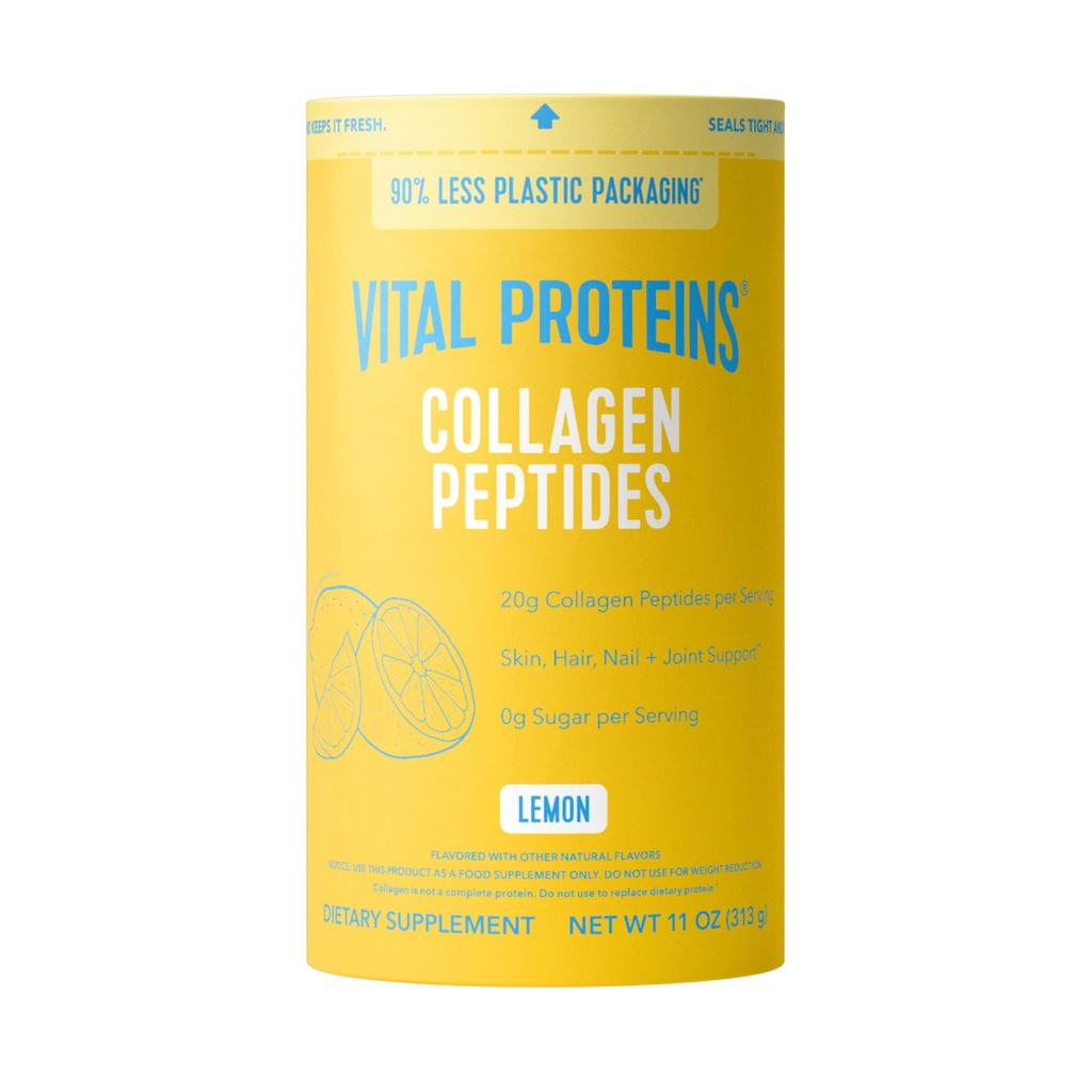 Proteínas vitales Péptidos de colágeno Polvo, Suplementos de colágeno, Salud de la piel del cabello, 14 Servimientos, Lemon
