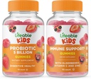 Probióticos Lifeable 5 millones de niños + soporte para inmunes Niños, Gummies Bundle - Gran Tasting, Suplemento de vitaminas, Gluten Gratis, GMO Gratis, Chewable Gummy
