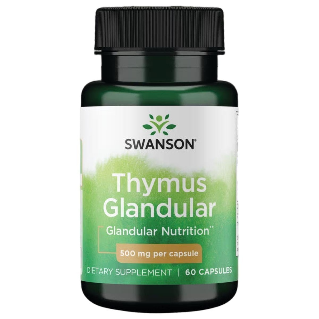Swanson Raw Thymus Glandular 500 Milligrams 60 cápsulas