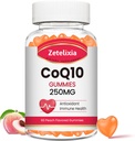 CoQ10 Gummies, 5X Mejor Absorción Coenzima Q10 para Energía Celular y Soporte Antioxidante, 60 Peach Gummies