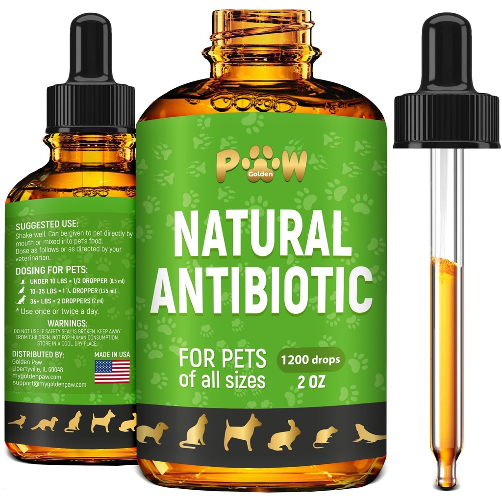Antibióticos para perros para la infección, tos, UTIs, alergias, picazón tóxico antibióticos naturales para gatos para apoyar la piel, la carne, la digestión tóxica para todas las edades de las razas