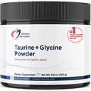 Diseños para la salud Taurine + Glycine Powder - Amino Acids for Healthy Aging - Soportes Celular, Metabólico & Heart Health - Non-GMO Unflavored Amino Acid Powder (250 g)