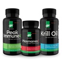 Daiwa Peak Immune 4 - Natural Immune System Booster + Plasmanex 1 – Blood Circulation Suplemento + Krill Oil – Omega 3 Krill Oil Capsules