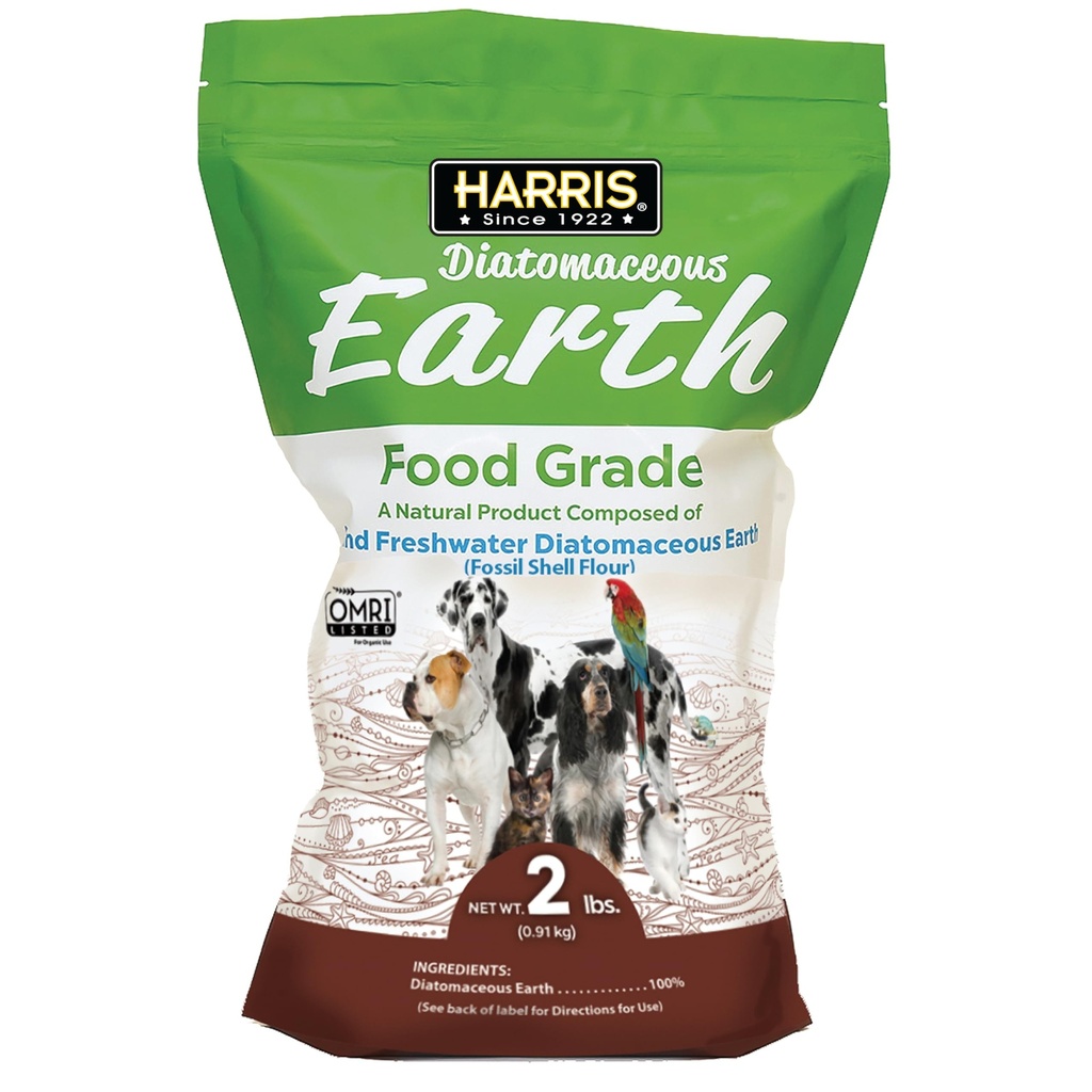 Harris Grado de alimentos Tierra diatomácea para mascotas, para gatos, perros, caballos y mascotas, certificado para uso orgánico, 2 bolsa de LB