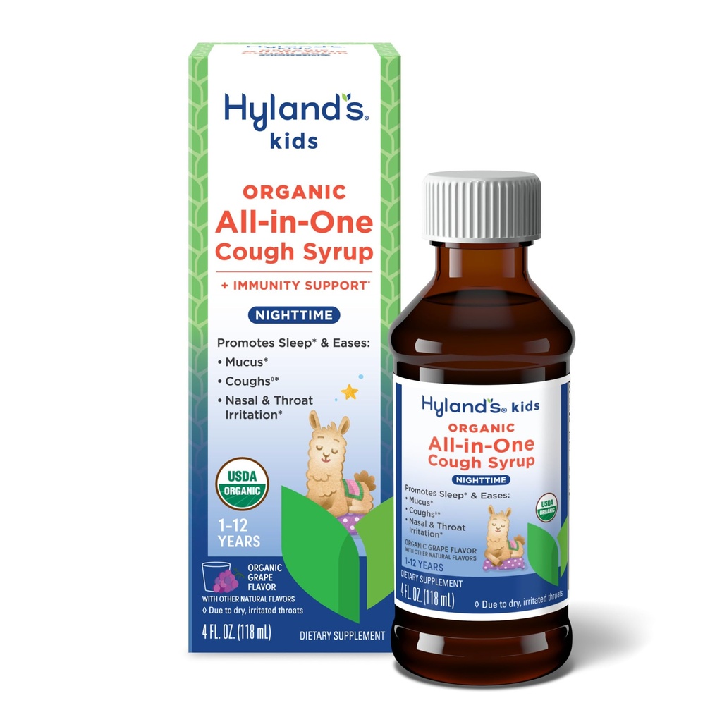 Hiland's Kids Organic All in One Cough Syrup Nighttime - Grape