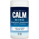 Natural Vitality Calm Mind, Magnesium Citrate + L-Theanine Powder, Suplemento para Stress Relief, Gluten Free &amp; Vegetarian, Unflavored, 12 oz.