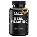 Gains in Bulk Real Vitamina C, Immune Support Chewable, Vitaminas Naturales con Citrus Bioflavonoides, Alimento entero Vitamina C Suplemento de Fuentes Plantas, Suplementos Veganos para Mujeres y Hombres, 60 Tabletas