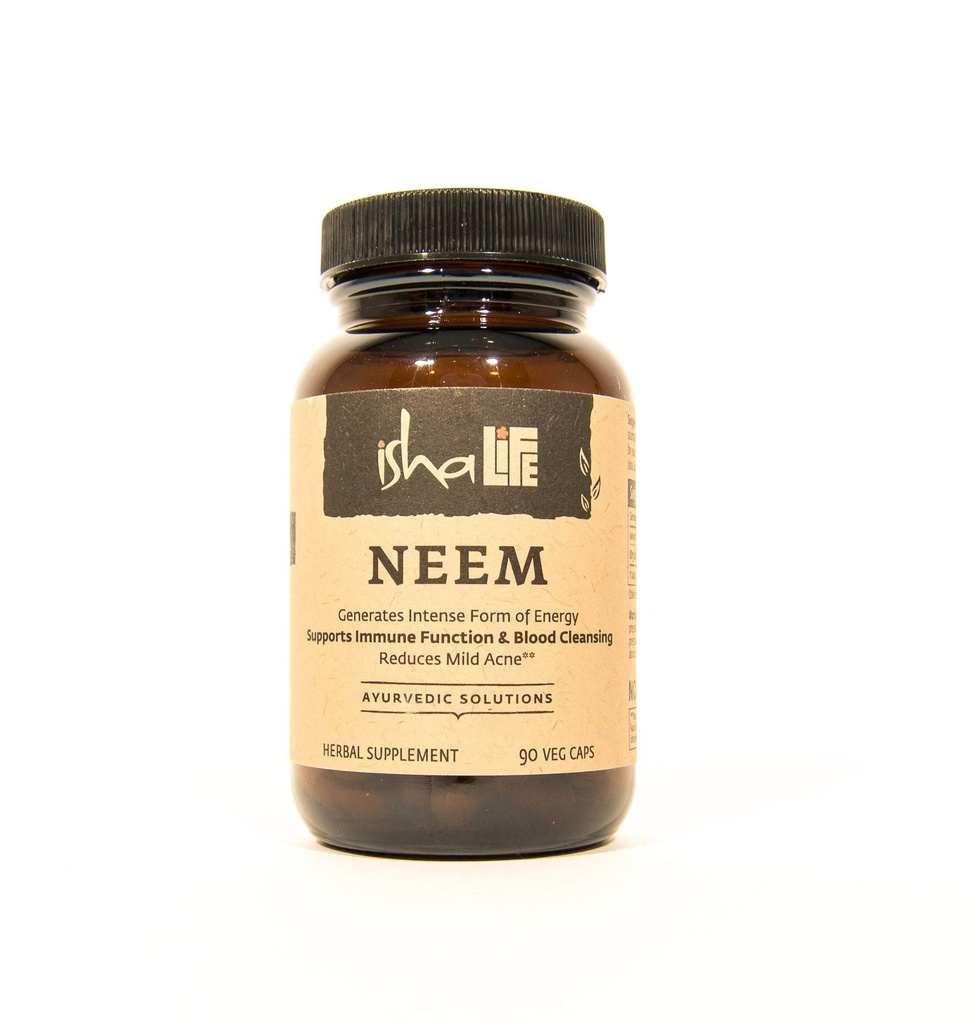 ISHA Suplemento Neem Ecológico - Limpiador Herbal Natural Ayurvédico y Purificador: Boost Immunity - 90 cápsulas vegetarianas, 900 mg