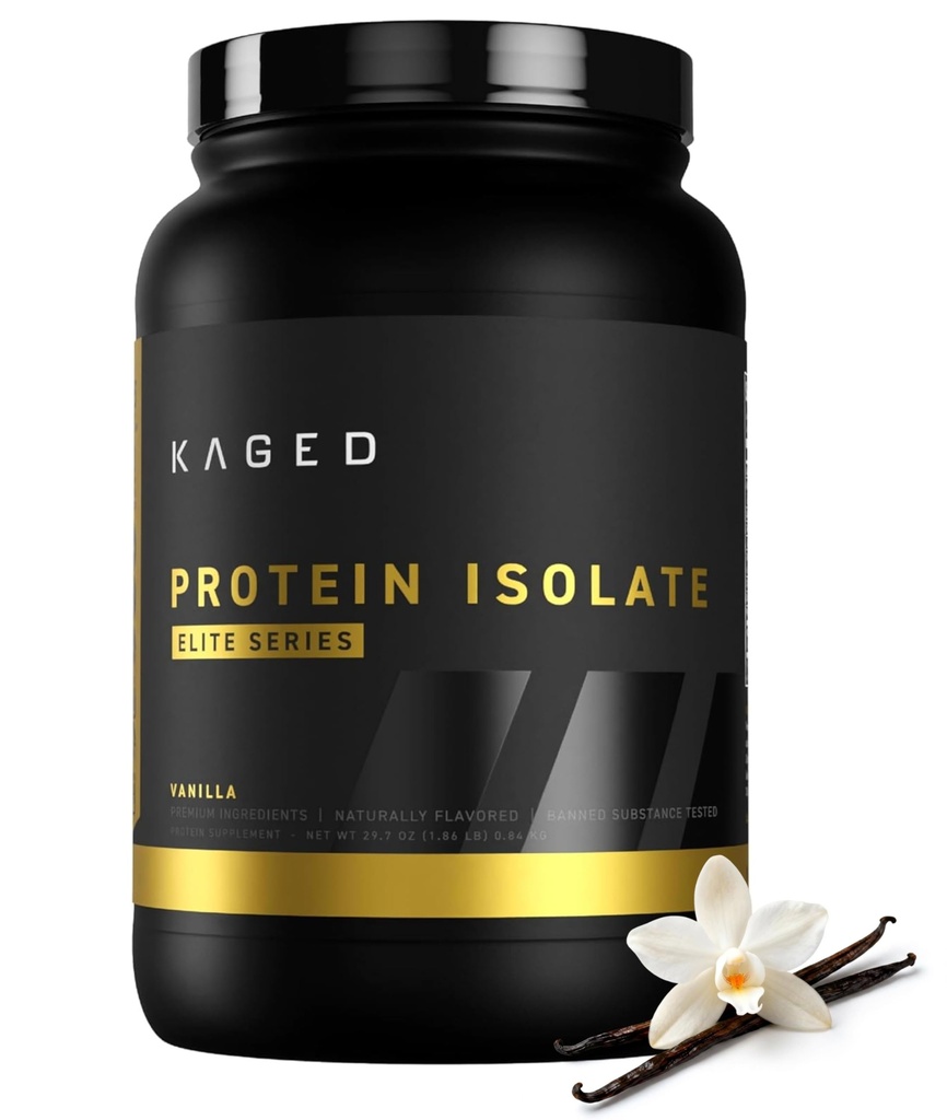 Kaged Whey Protein Isolate Elite Powder ← Vanilla ← Whey, Casein, " Milk Protein Blend Silencio Post Workout Recovery Bebida ← Apoyos Muscle Building ← Suplementos para Hombres " Mujeres que viven 2 libras