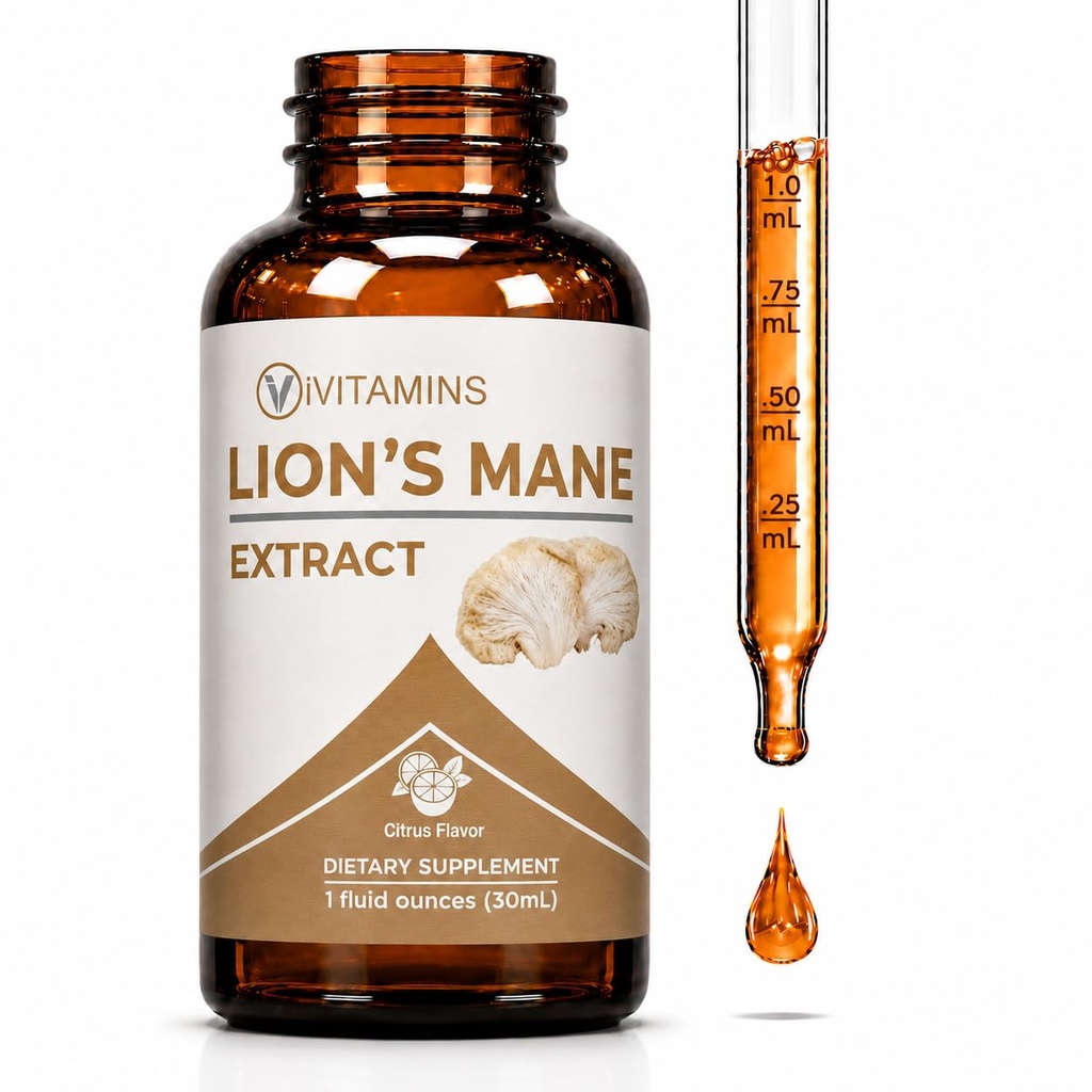 Lions Mane Liquid - Mane Tintura Mane de León para la memoria, Focus & Clarity - Lions Mane Suplemento - Lions Mane - Lion Mane Mushroom Suplemento - Nootropics Brain Support Suplemento - (1 Pack)