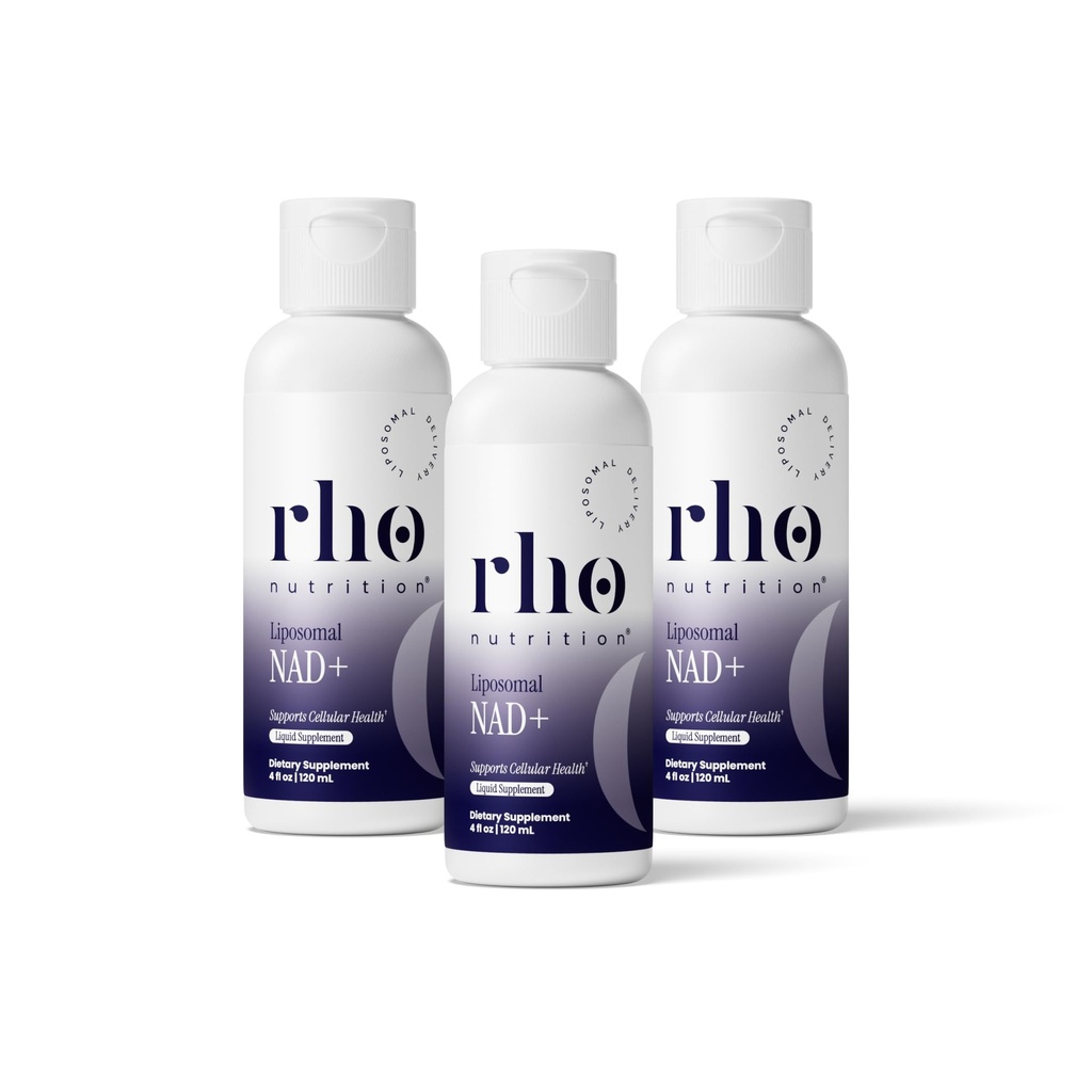 Rho Nutrition Liposomal NAD+ – Suplemento líquido diseñado para ayudar a la absorción – Forma activa de NAD+ Ayuda a apoyar la salud celular normal, envejecimiento saludable, metabolismo energético " Vitality – 3 Pack