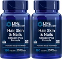 Extensión de vida Pelo, Esquín &amp; uñas Collagen Plus Fórmula, 180 Tabletas (Pack of 2)