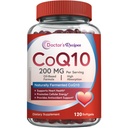 Recetas del doctor CoQ10 200mg Por Serving, Alta Absorción Coenzima Q10 Suplemento con Aceite de Oliva, Corazón & Vascular Salud, Producción de Energía & Antioxidante Apoyo, 2 Month Supply, 120 Softgels