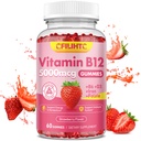 Vitamina B12 Gummies for Women &amp; Men, 5000mcg Methyl B12 Gummies with Vitamin B6, D3, Iron, Folate for Adults, Supports Energy & Metabolism Boost, Mood, Immune & Nervous System, Sugar Free Strawberry