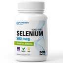 Puregen Labs Selenium 200 mcg Yeast Free Essential Mineral - 500 Vegetarian Tablets ← Immune & Antioxidant Support ← Non-GMO, Gluten Free, Made in USA