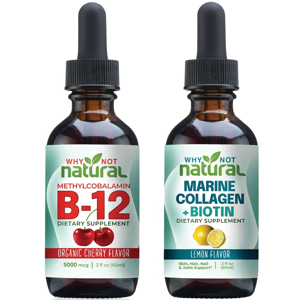 ¿Por qué no B12 gotas orgánicas naturales y Collagen marino líquido con biotina