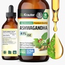 BIO KRAUTER Ashwagandha Liquid Drops - Ashwagandha Suplementos para la calma - Vegan Mood Support Drops - Alcohol &amp; Sugar Gratis - 4 Fl.Oz.