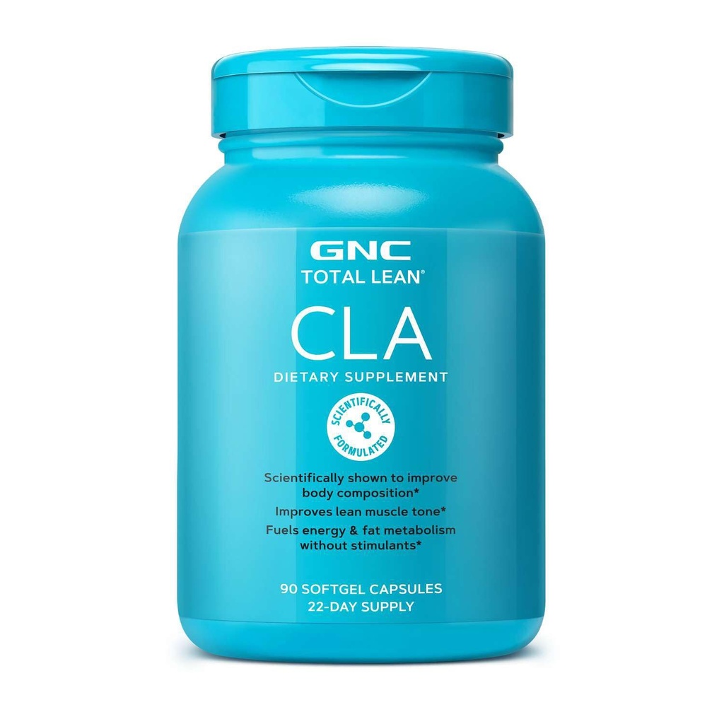 GNC Total Lean CLA ← Mejora la Composición del Cuerpo " Lean Muscle Tone, Fuels Fat Metabolism " Energy Without Stimulants TEN Gluten Free TEN 90 Softgels