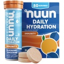 Nuun Immunity Electrolyte Tablets with Vitamin D, C, E, " A, Ginger, Elderberry, Magnesium " 4 Other Essential Electrolytes, Vegan, Blueberry Tangerine, 8 Pack (80 Servings Total)