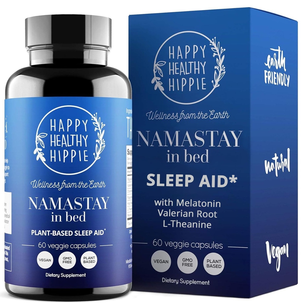Ayuda natural para el sueño para adultos w/Low Dose Melatonin 0.5mg – Valerian Root + Magnesium Glycinate + L-Theanine Suplemento, Chamomile ← No Morning Grogginess imperante no Habit Forming ← Pills basado en plantas, 60 Ct