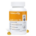 FIQ - Cod Liver IQ - Cod Liver Oil Softgels - Fuente natural de vitaminas A &amp; D y Omega-3 Fatty Acids - Corazón, Salud del hígado - 100 Softgels