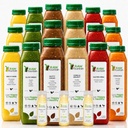 3 Day Protein Juice Cleanse by Raw Fountain, All Natural Raw Detox Cleanse, Cold Pressed Fruits, Vegetables, Vainilla y Chocolate Flavor, Tasty and Energizing, 18 Bottles 12oz, 3 Ginger Shots