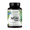 EMERALD LABS MSM 1000mg - Joint, Liver &amp; Immune Support Supplement with Methylsulfonylmethane - Gluten-Free &amp; Additive-Free - 200 Vegetable Capsules (Up to 100-Day Supply)