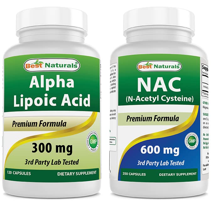 Mejores Naturales Ácido Lipoico alfa 300 mg & NAC 600 mg