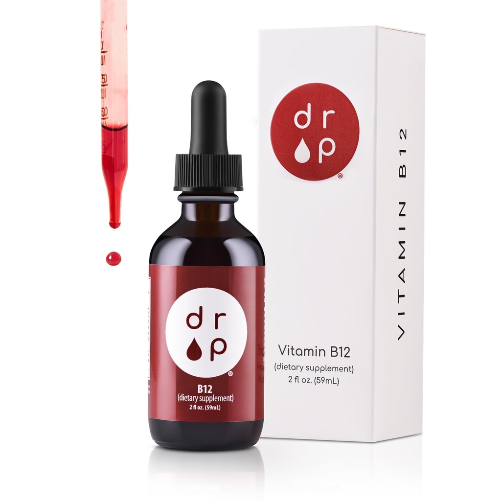 Vitamina B12 2500 mcg 2 oz Liquid Drops for Energy Production, Nervous System Health - No Artificial Preservatives, Non-GMO, Gluten Free, Vegan-Friendly