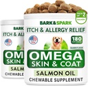 BARKюSPARK Omega 3 for Dogs - 360 Fish Oil Treats for Dog Shedding, Skin Allergy, Itch Relief, Hot Spots Treatment - Joint Health - Skin and Coat Supplement - EPA & DHA Fatty Acids - Salmon Oil