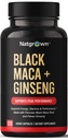Natgrown Black Maca Root + Panax Ginseng Powder capsules 1500 mg con Negro Peruano Maca Root & Korean Panax Ginseng Suplemento para Hombres y Mujeres - Píldoras Vegan (120 Conteo)