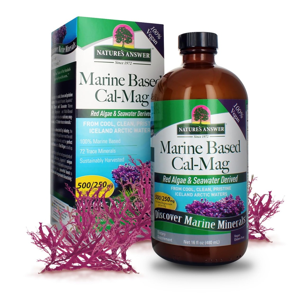 Respuesta de la naturaleza Magnesio de calcio marino, Crema de vainilla, 16 onzas ¦ Apoyo natural para inmunes Mantener los huesos saludables ¦ Promocionar la salud del corazón