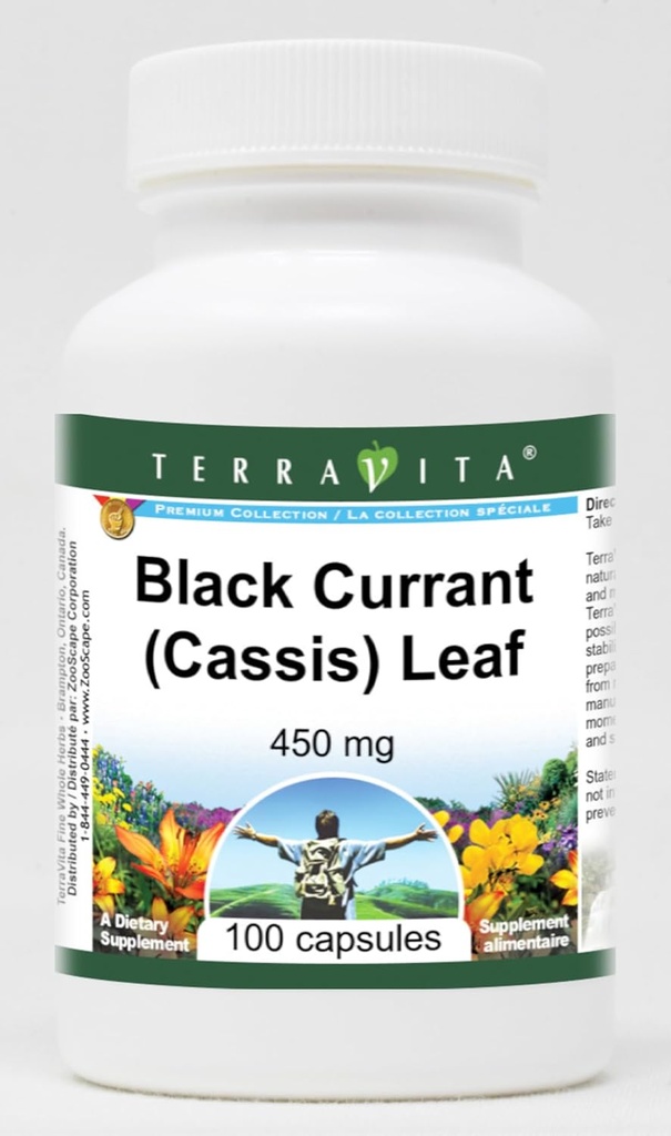 Currante Negro (Cassis) Hoja - 450 mg (100 cápsulas, ZIN: 513765) - 3 Pack