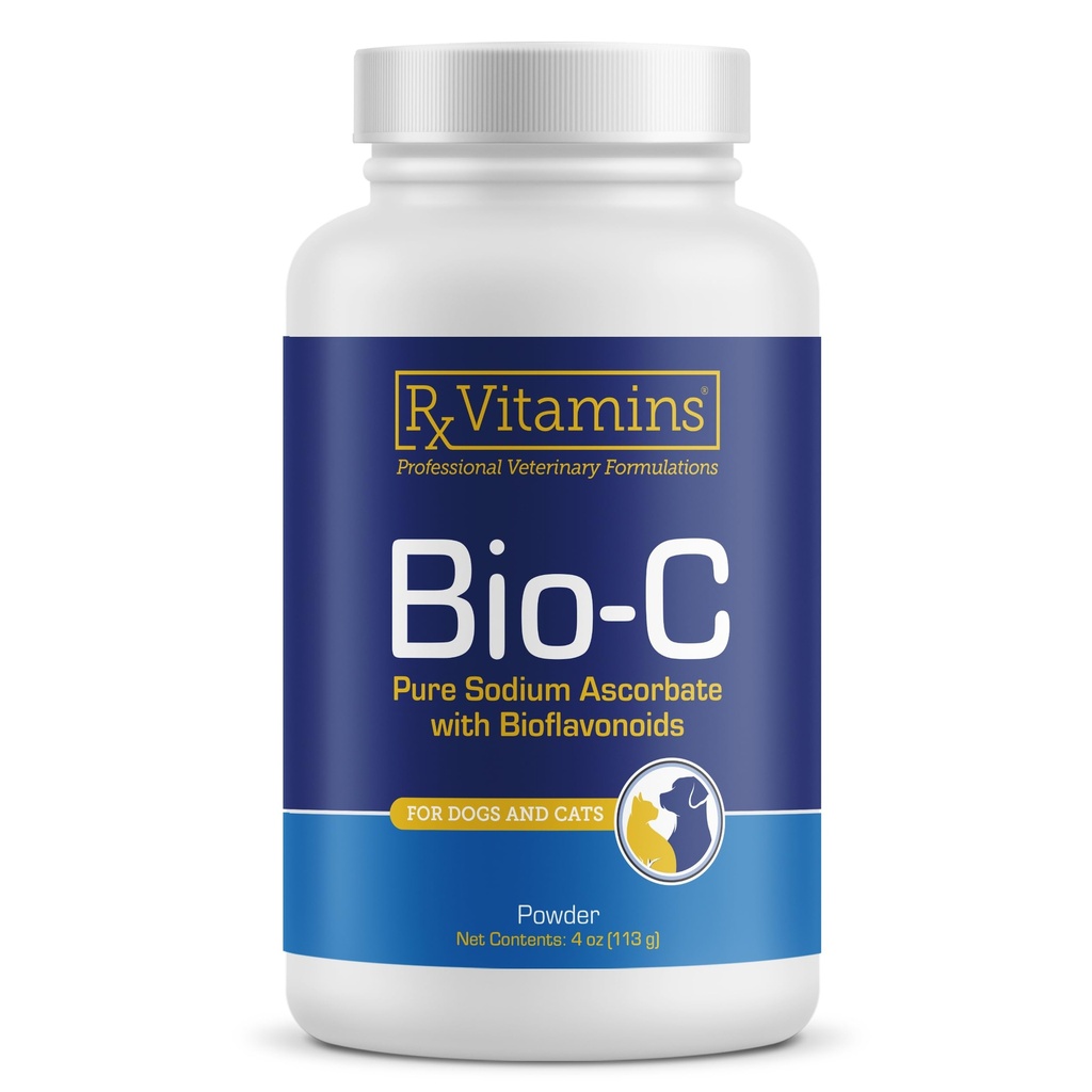 Vitaminas Rx Bio-C - Vitamina C para perros y gatos - con Bioflavonoides Lemon para Alivio de la Alergia - Suplemento de Apoyo Inmunitario - Promueve la Carne y la Esquía Saludables - Suplemento Conjunto - 4 oz