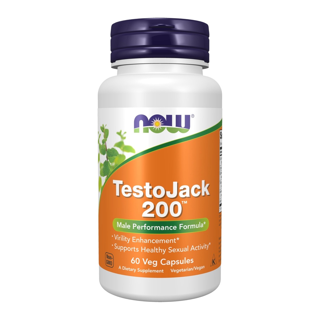 AHORA Alimentos Suplementos, TestoJackTM 200 con Tongkat Ali, Tribulus, Maca y Horny Goat Weed, 60 Veg Capsules