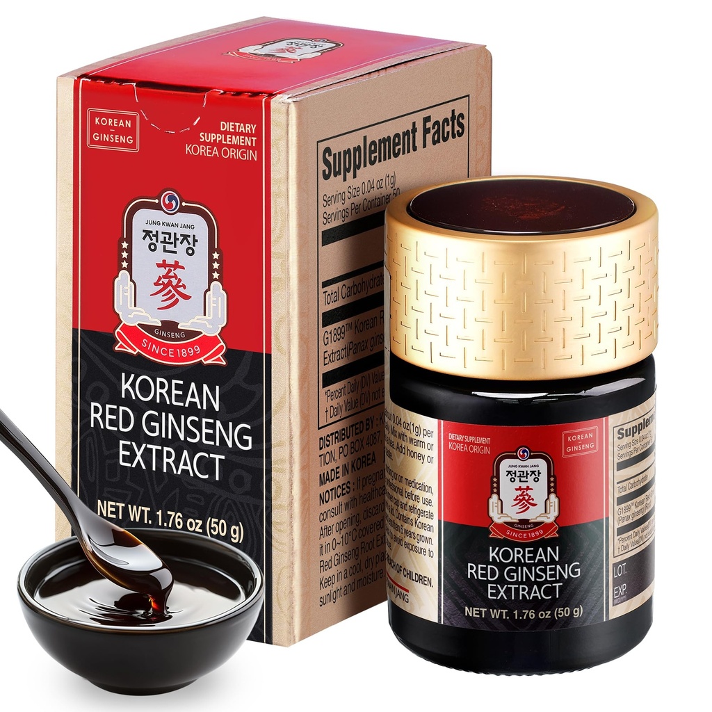 CheongKwanJang [Korean Red Panax Ginseng Concentrated Extract 50g] - 100% 6-Año-Old Korean Ginseng Roots, Boosts Immune System, Energy, Stamina, Healing/Recovery, Focus/Fatigue