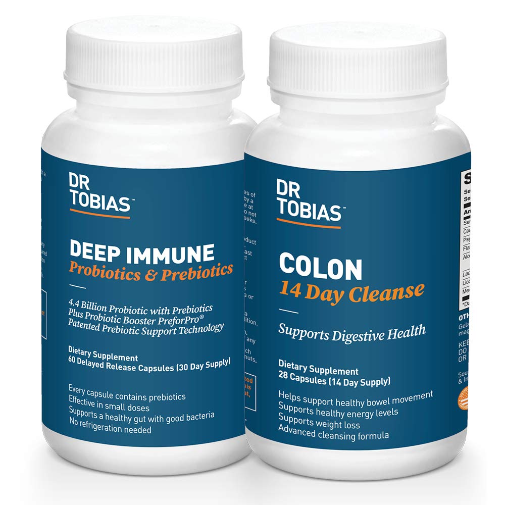 Dr. Tobias Digestive Kickstarter Bundle con Colon 14 Day Cleanse & Deep Immune Probiotics & Prebiotics