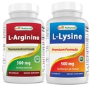 Mejores Naturales L-Arginina 500mg &amp; L-Lysine 500 mg