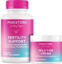 Suplementos de fertilidad de esterk rosa para mujeres y crema de Yam silvestre para apoyar la concepción y equilibrio hormonal, Inositol, Ashwagandha, Vitex y Folate - Duo