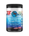 Wild Alaskan Salmon Krill Oil Chews for Dogs - 120 Soft Treats - Omega 3 6 9 Fish Supplement EPA, DHA for Itch-Free Skin Coat Joints - Alivio de la alergia - Reducir la ropa de pelo - Made in USA