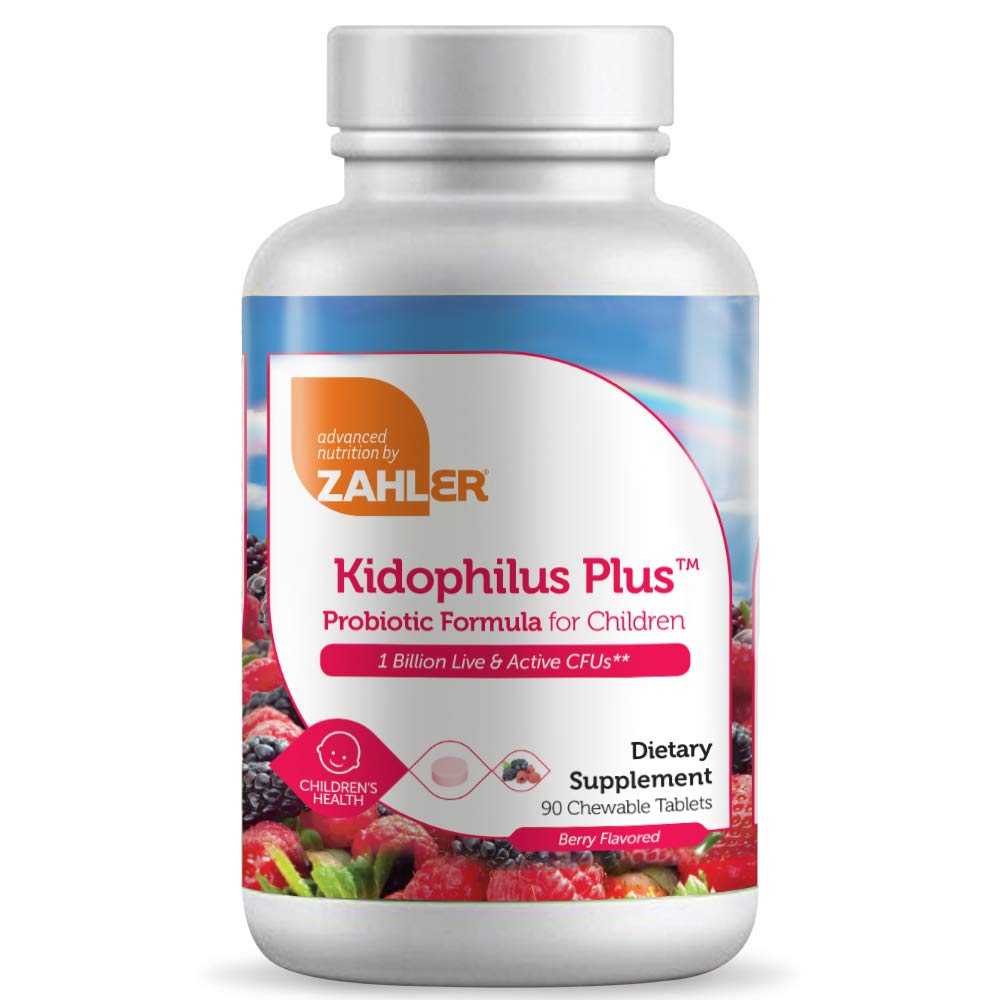 Zahler Kidophilus, Probiótico para Niños, Probióticos de Tasting Grande para Niños, Certified Kosher (90 Cuenta)