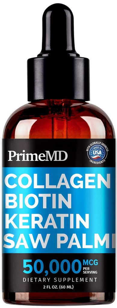 Peptides de colágeno líquido para mujeres - Complejo de suero con vitamina de biotina, proteína de queratina hidrolizada y Palmetto de sierra - Fórmula completa para el cabello, la piel y el bienestar de uñas - 2fl oz (Pack de 1)