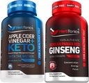 Herbtonics Apple Cider Vinegar Capsules Plus Keto BHB ← Fat Burner &amp; Weight Loss Suplemento para Hombres - High Strength Ginseng Korean Red Panax Extract - Performance Support for Men &amp; Women
