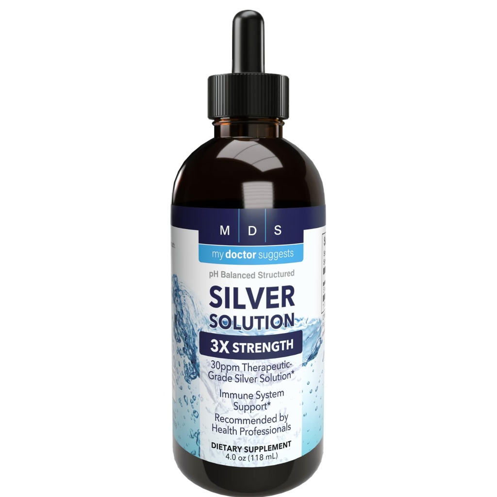 Alkaline Estructurado Plata Líquido 30ppm - Avanzado Apoyo Inmunitario Liquid Drops - Extra Fuerza Colloidal Suplementos Minerales - Hecho en EE.UU. (4 oz)