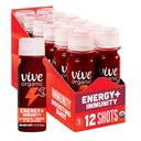 Vive Organic Energy Shot + Immune Support, Immune Defense with Ashwagandha, Green Tea &amp; Caffeine, Gluten Free, Vegan, Energy and Focus, 2 Fl Oz (Pack of 12)