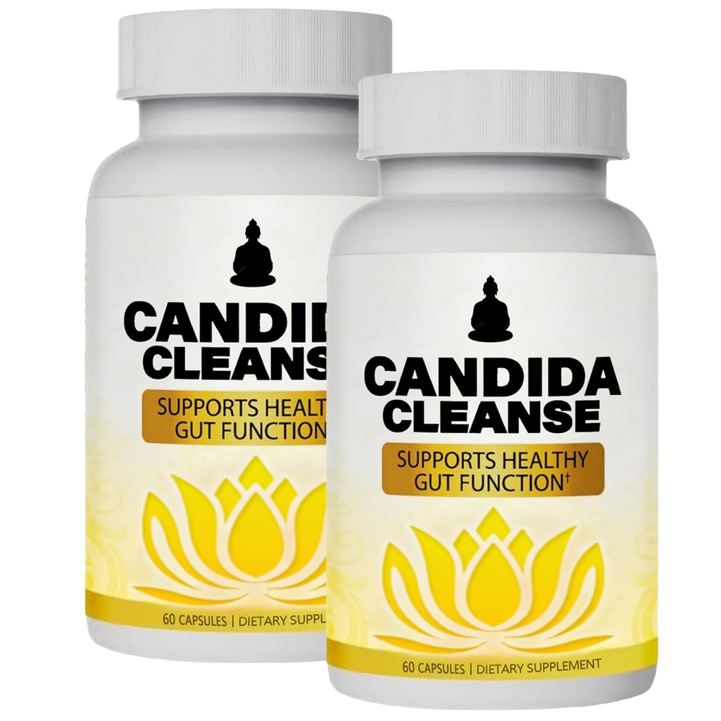 CandiFresh Candida Cleanse - Gut & Colon Support, Natural Herbal Formula, Include Oregano Leaf, Wormwood, Black Walnut, Caprylic Acid-1, 60 cápsulas (2)