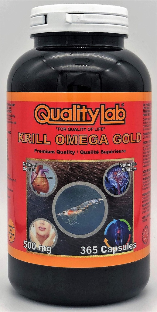 Krill Oil Omega Gold 500 mg 365 cápsulas (Fabricación en Canadá)